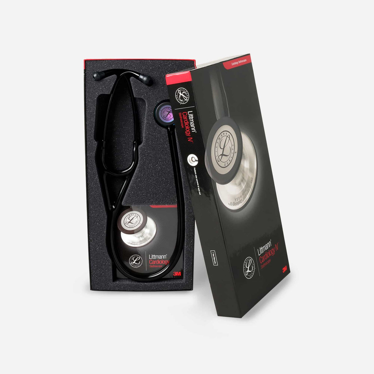 سماعة طبية 3M™ Littmann® Cardiology IV™ بإصدارها الأسود وقوس قزح